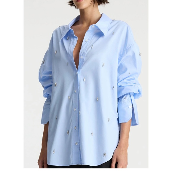 A.L.C. Tops - A.L.C. Monica crystal-embellished cotton-twill shirt